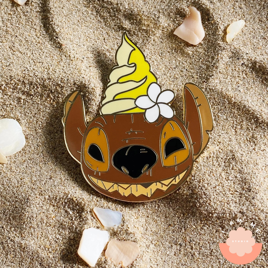 Tiki Stitch Dole Whip Hard Enamel Pin