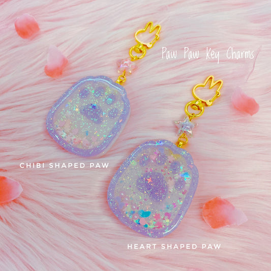 Paw Print Key Charm (Lavender)