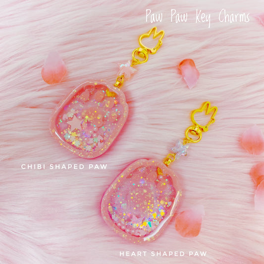 Paw Print Key Charm (Pink)