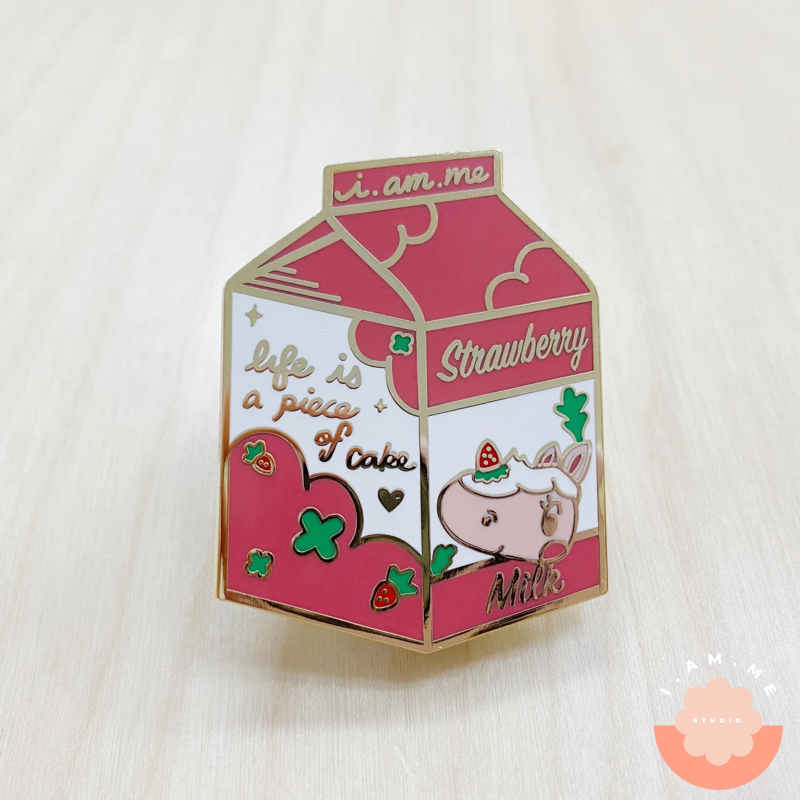 Merengue Strawberry Milk Enamel Pin