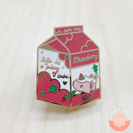 Merengue Strawberry Milk Enamel Pin