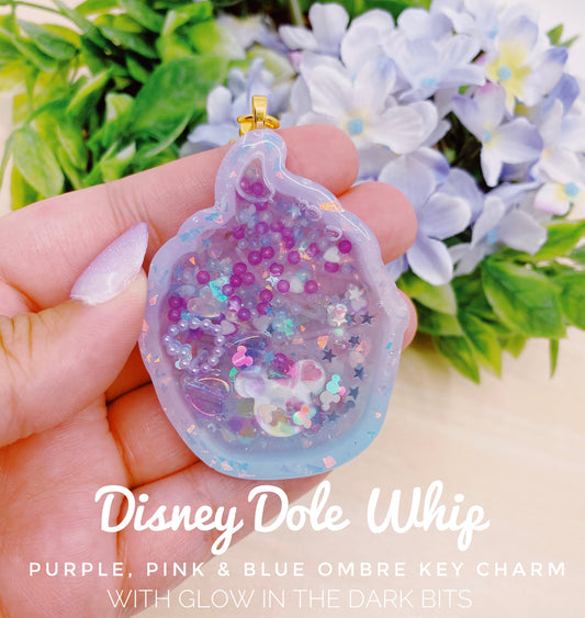 Disney Dole Whip Purple Pink & Blue Ombre Key Charm